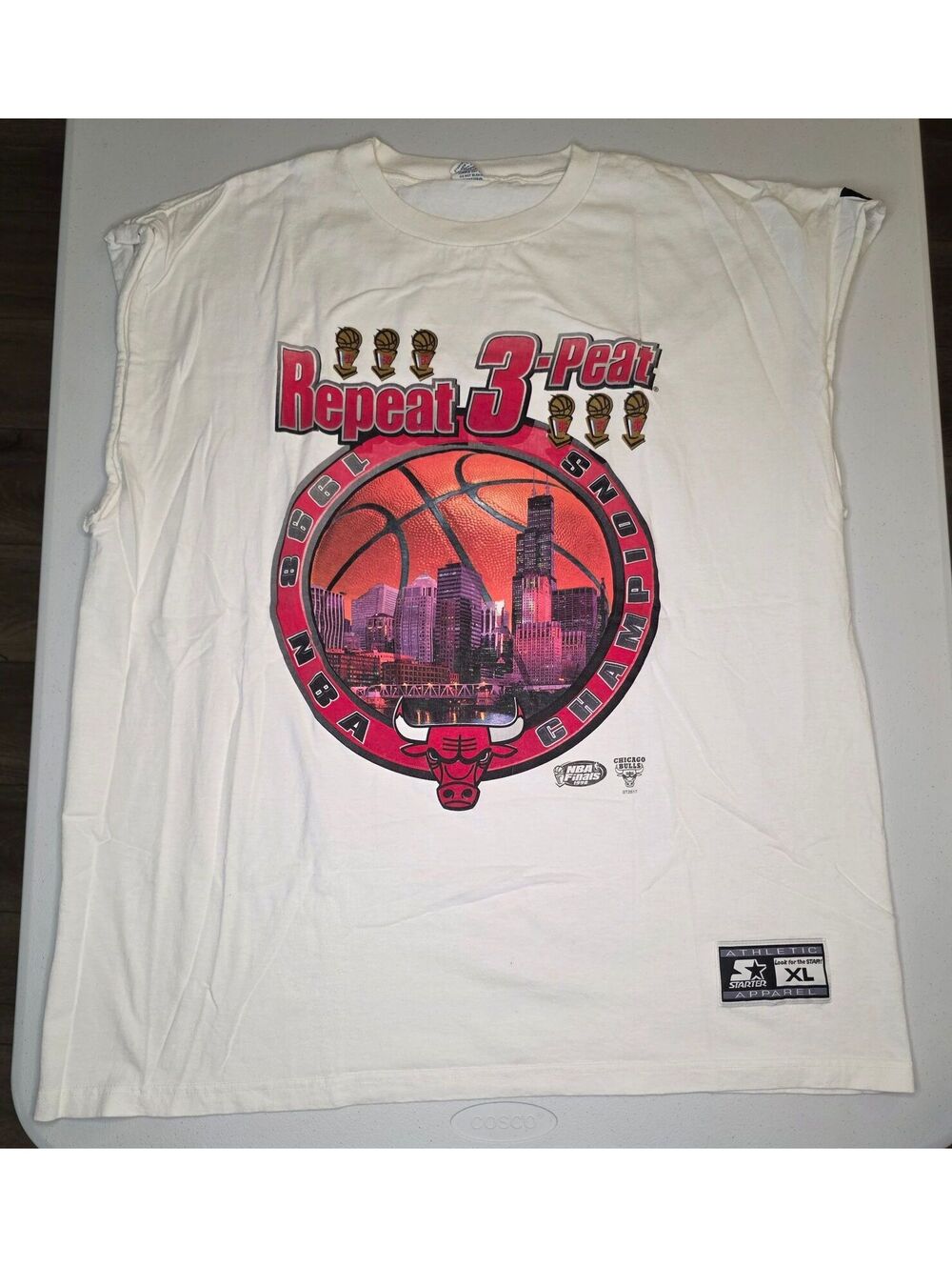 1998 NBA Chicago Bulls "Repeat 3-Peat" Starter Tank Top